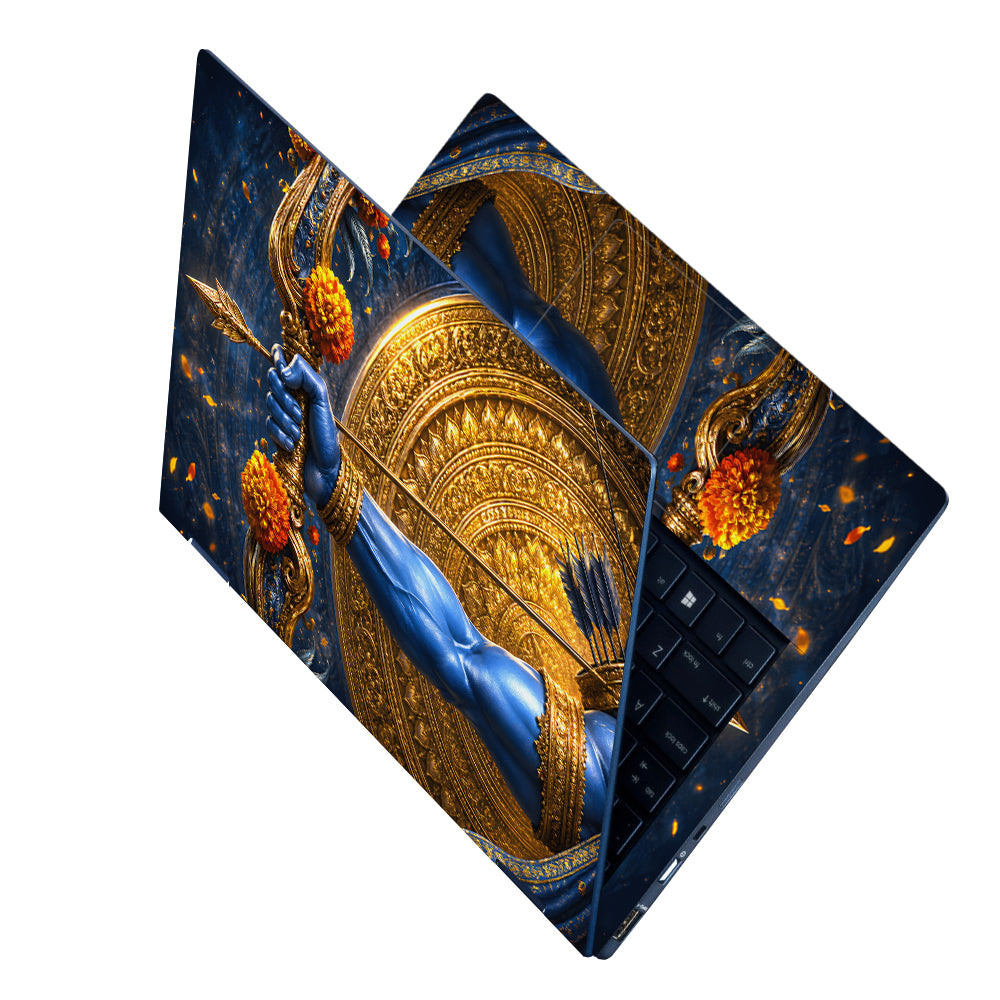 Rama Bow Arrow Gold Disc Laptop Skin - View 2