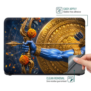 Rama Bow Arrow Gold Disc Laptop Skin - View 4