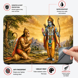 Rama Hanuman Blessing Temple Laptop Skin - View 4