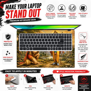 Rama Hanuman Blessing Temple Laptop Skin - View 5
