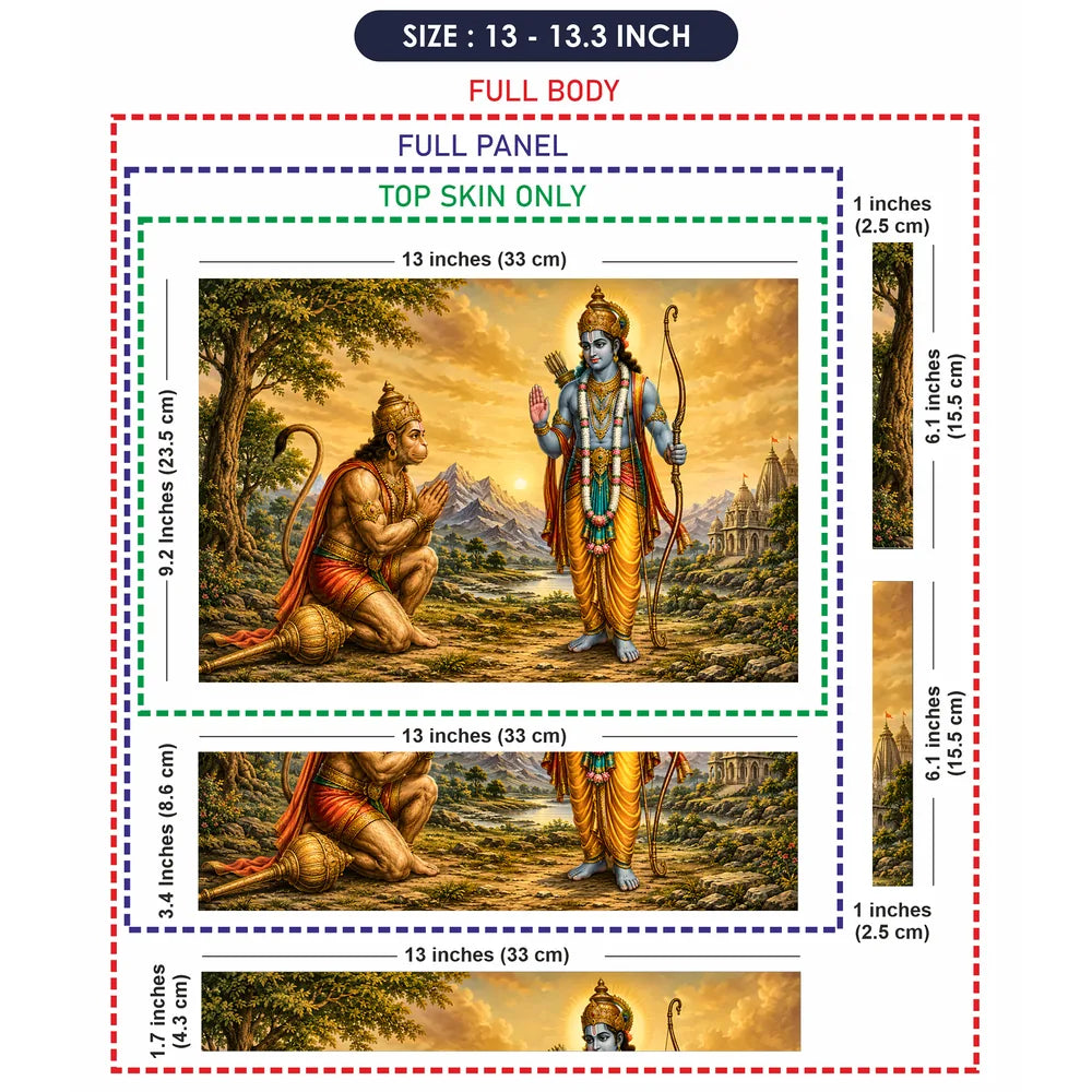 Rama Hanuman Blessing Temple Laptop Skin - View 6