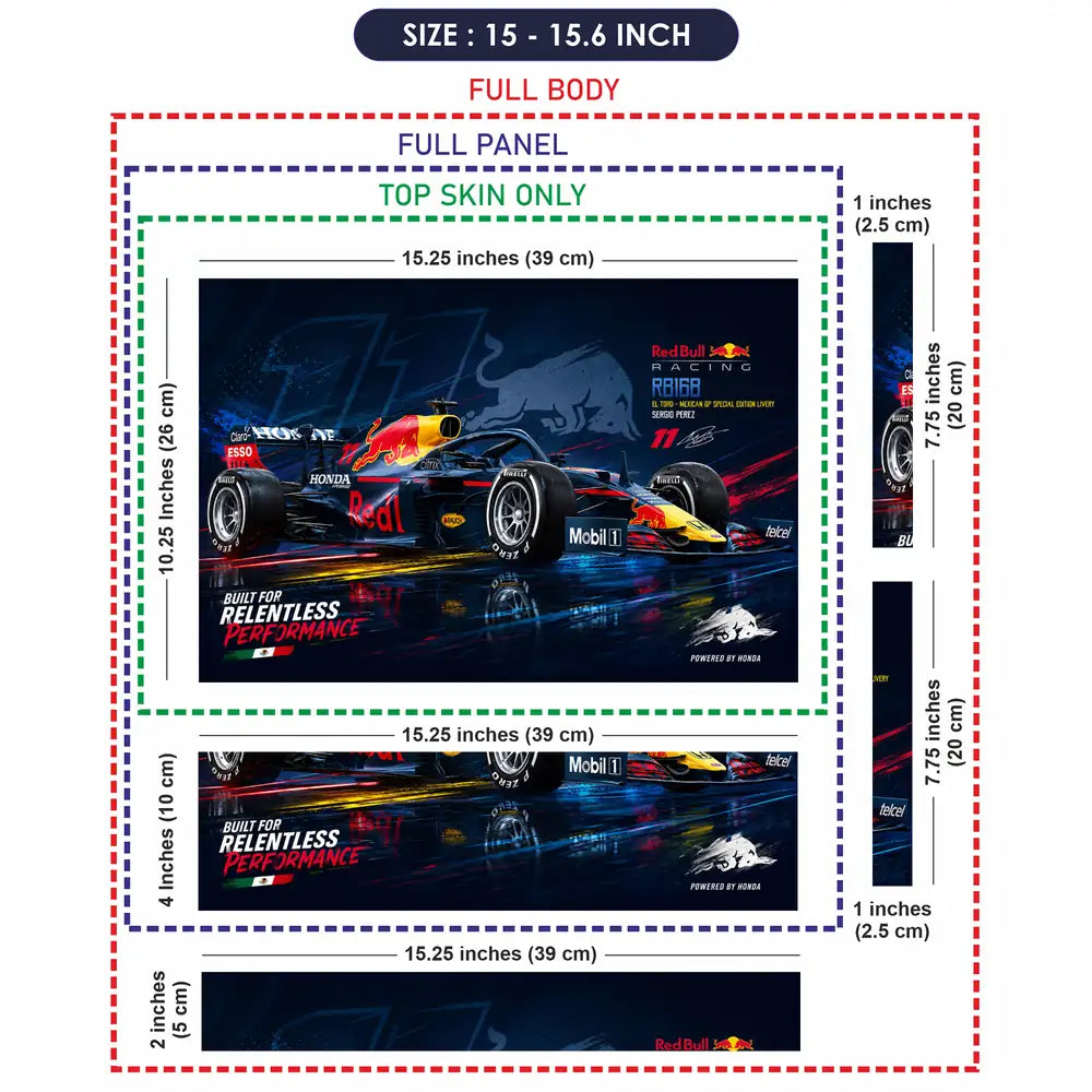 Red Bull Racing RB16B Perez Mexico Laptop Skin - View 8