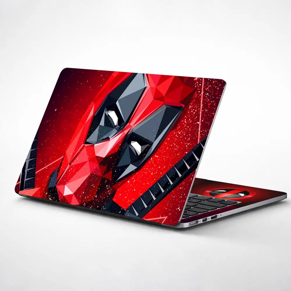 Red Design Deadpool Laptop Skin - View 1