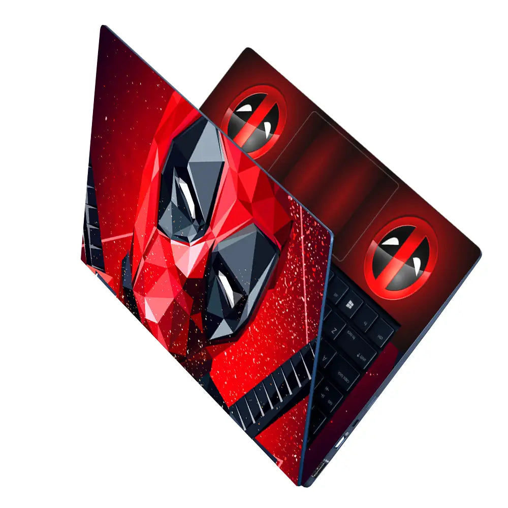 Red Design Deadpool Laptop Skin - View 2