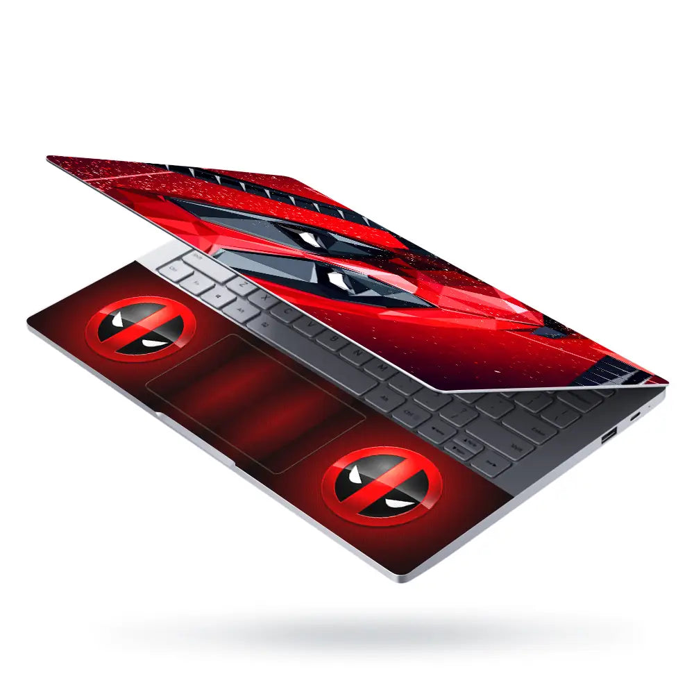 Red Design Deadpool Laptop Skin - View 3