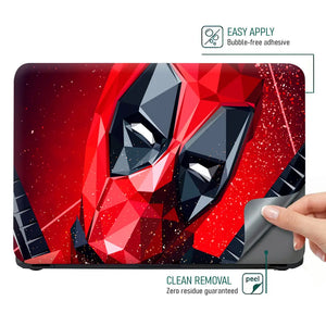Red Design Deadpool Laptop Skin - View 4