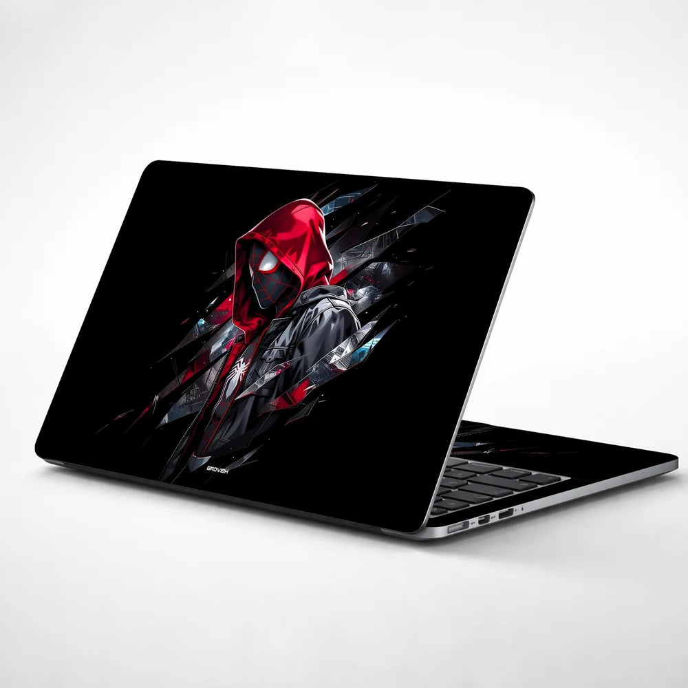 Red Hood Spider Hero Shards Laptop Skin - View 1