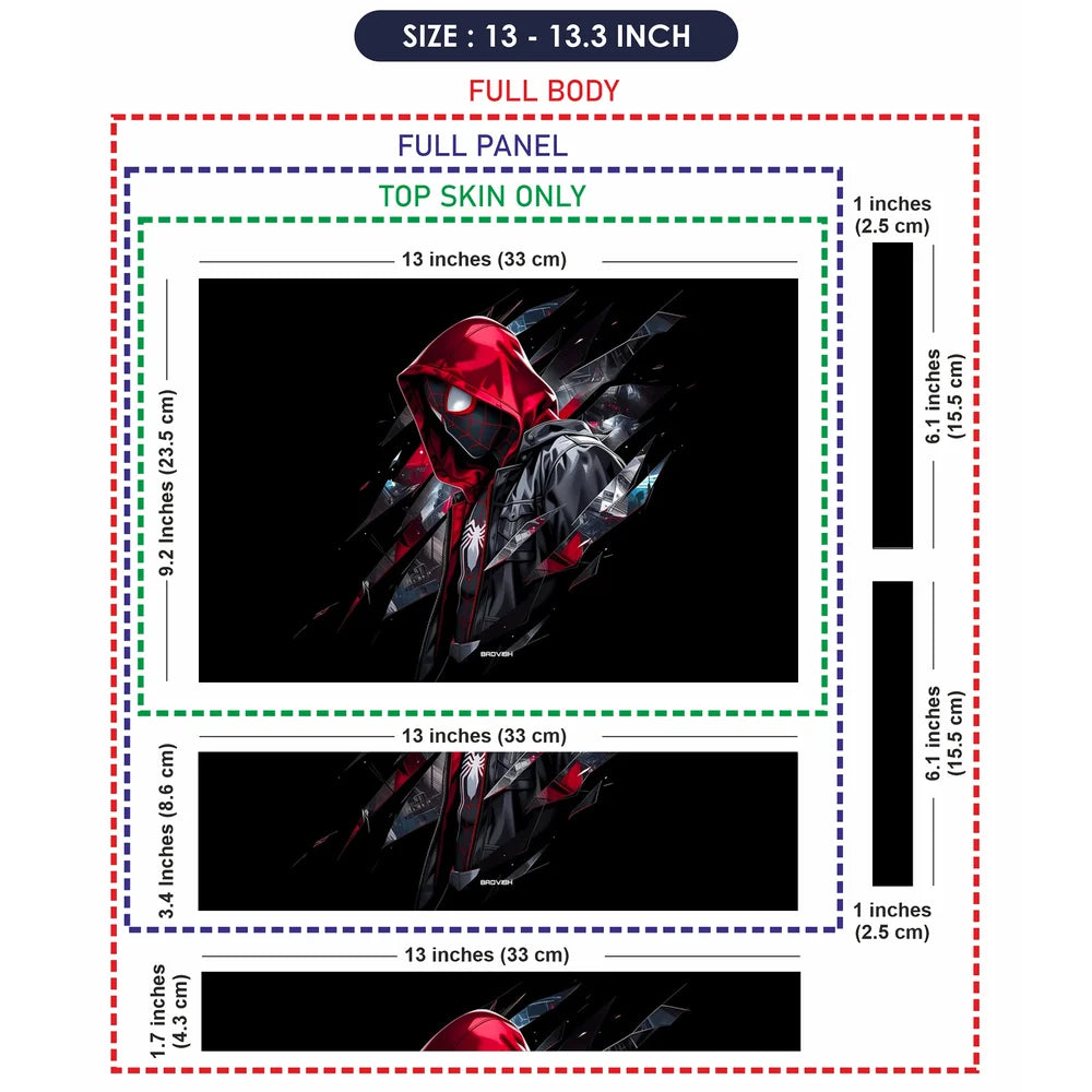 Red Hood Spider Hero Shards Laptop Skin - View 6