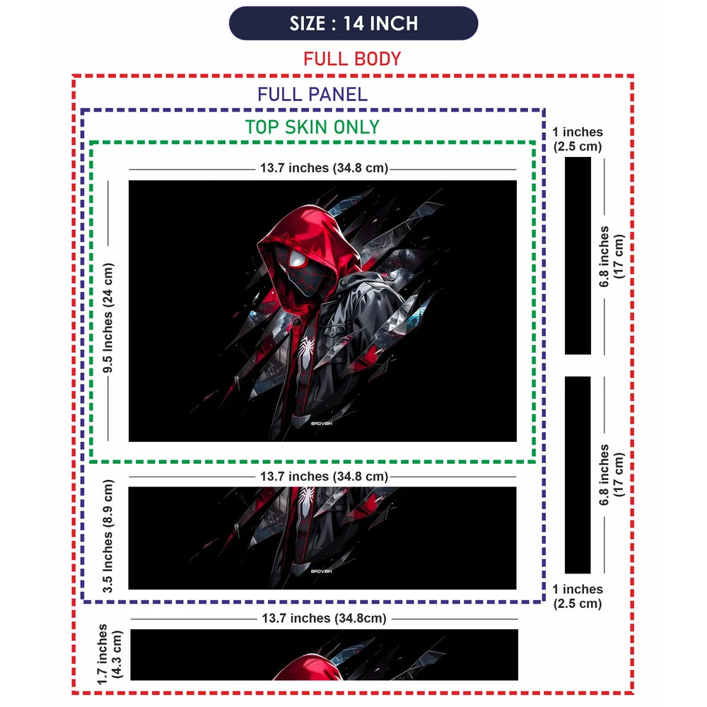 Red Hood Spider Hero Shards Laptop Skin - View 7