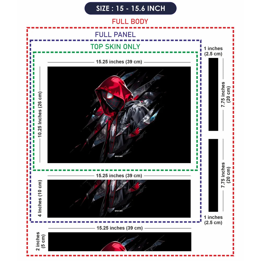 Red Hood Spider Hero Shards Laptop Skin - View 8