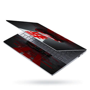 Red Sports Car In Futuristic Setting Laptop Skin - View 3