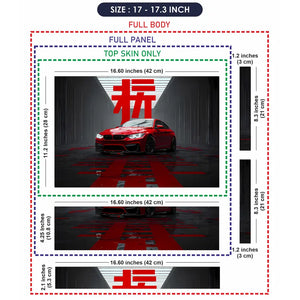 Red Sports Car In Futuristic Setting Laptop Skin - View 9