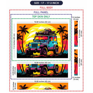 Retro Beach Jeep Laptop Skin - View 9