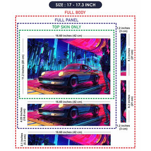 Retro Car Neon Cityscape Art Laptop Skin - View 9