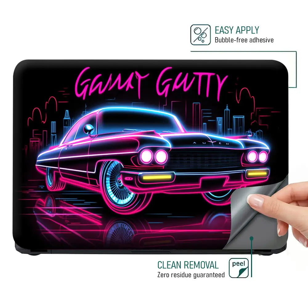 Retro Drive Nights Laptop Skin - View 4