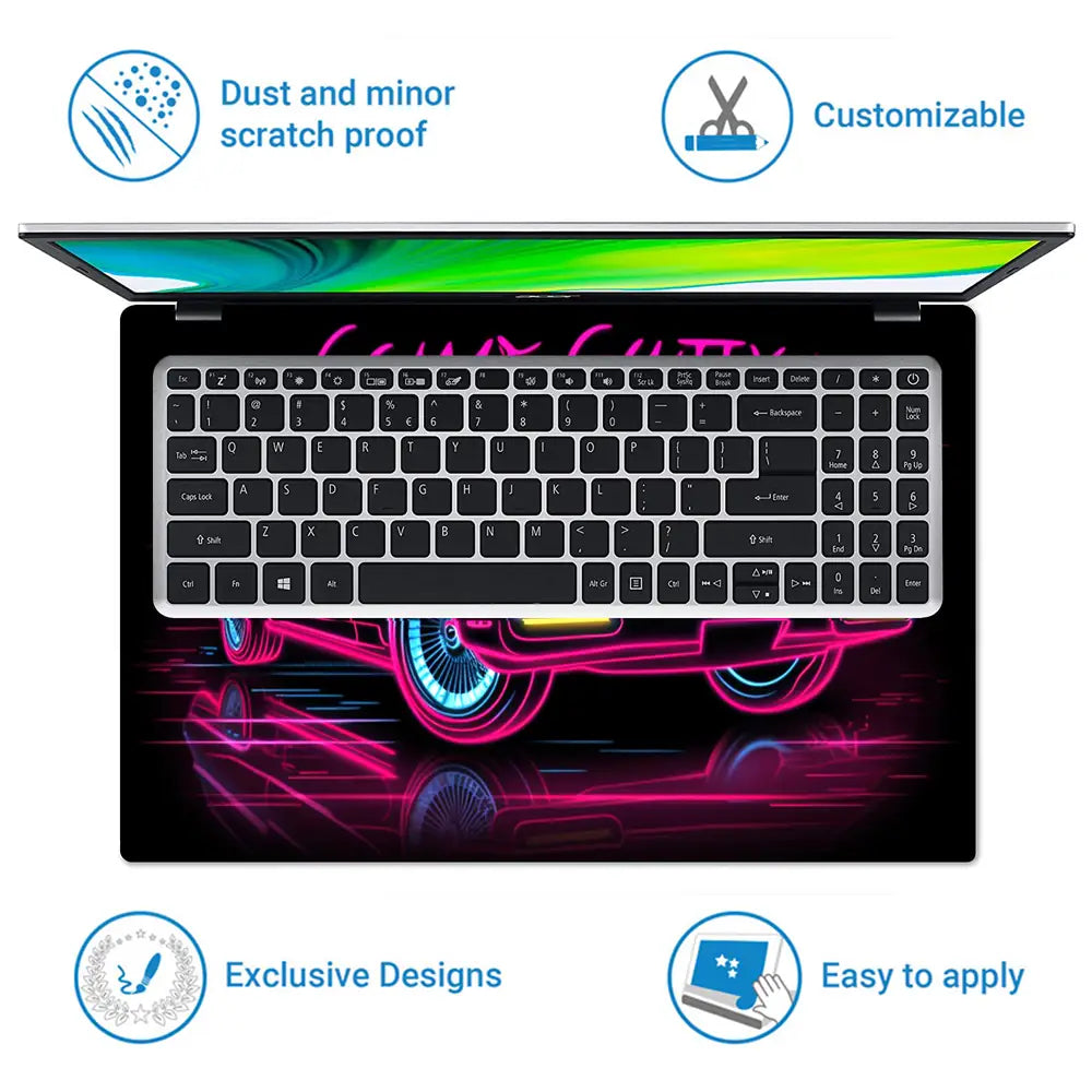 Retro Drive Nights Laptop Skin - View 5