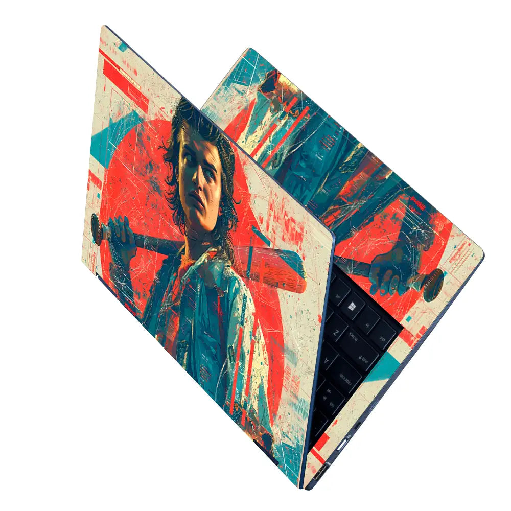 Retro Gaming Hero With Bat Laptop Skin - View 2