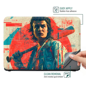 Retro Gaming Hero With Bat Laptop Skin - View 4