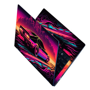 Retro Skyline Glow Laptop Skin - View 2