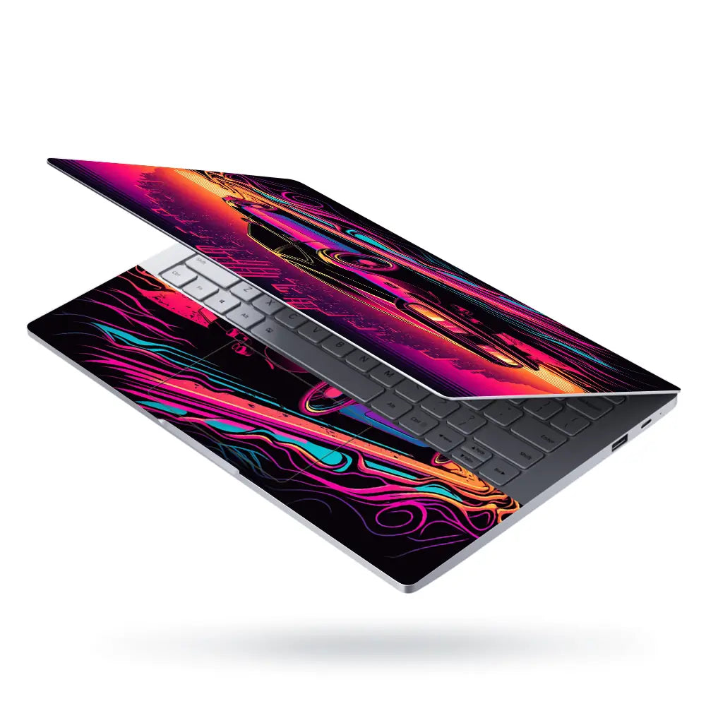 Retro Skyline Glow Laptop Skin - View 3