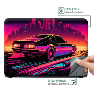 Retro Skyline Glow Laptop Skin - View 4