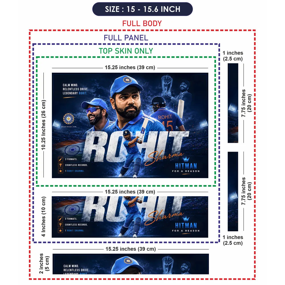 Rohit Sharma Hitman Reason Laptop Skin - View 8