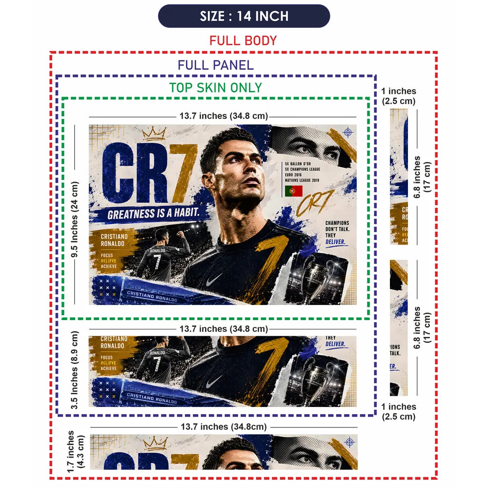 Ronaldo CR7 Greatness Habit Laptop Skin - View 7