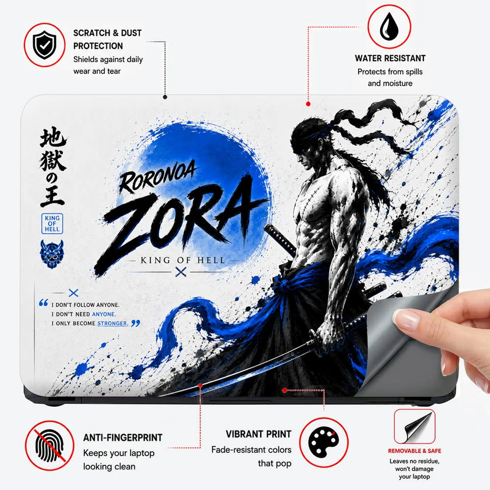 Roronoa Zoro Azure Reign Laptop Skin - View 4