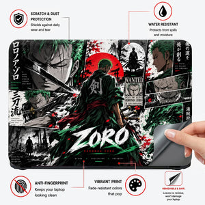 Roronoa Zoro Blades, Discipline, Freedom Laptop Skin - View 4