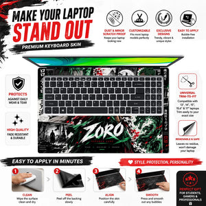 Roronoa Zoro Blades, Discipline, Freedom Laptop Skin - View 5