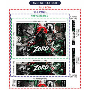 Roronoa Zoro Blades, Discipline, Freedom Laptop Skin - View 6
