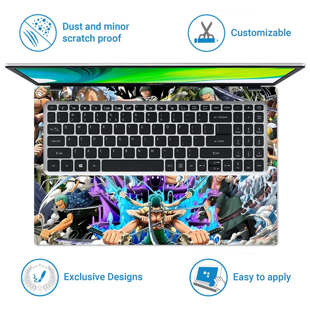 Roronoa Zoro Collage Laptop Skin - View 5
