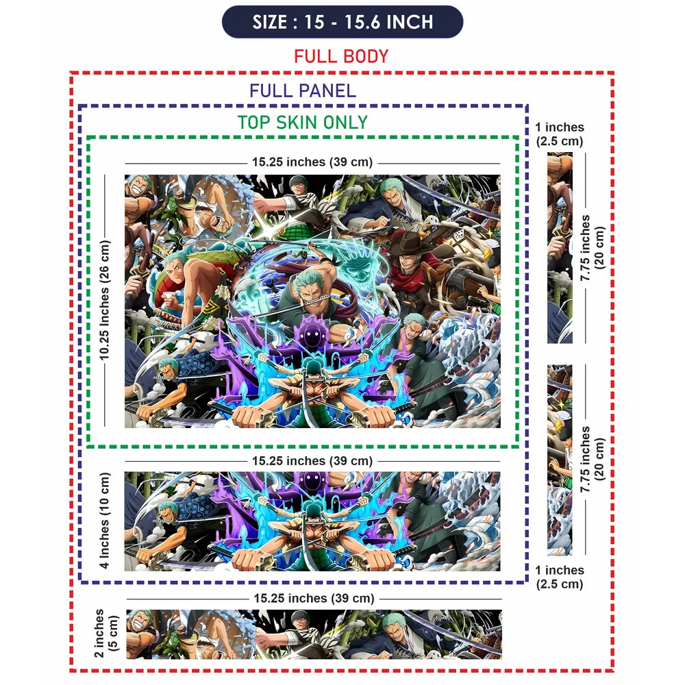 Roronoa Zoro Collage Laptop Skin - View 8