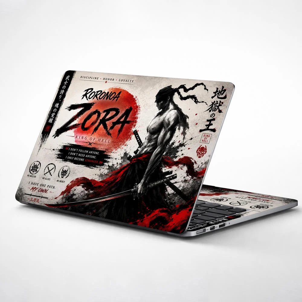 Roronoa Zoro Crimson Fury Laptop Skin - View 1