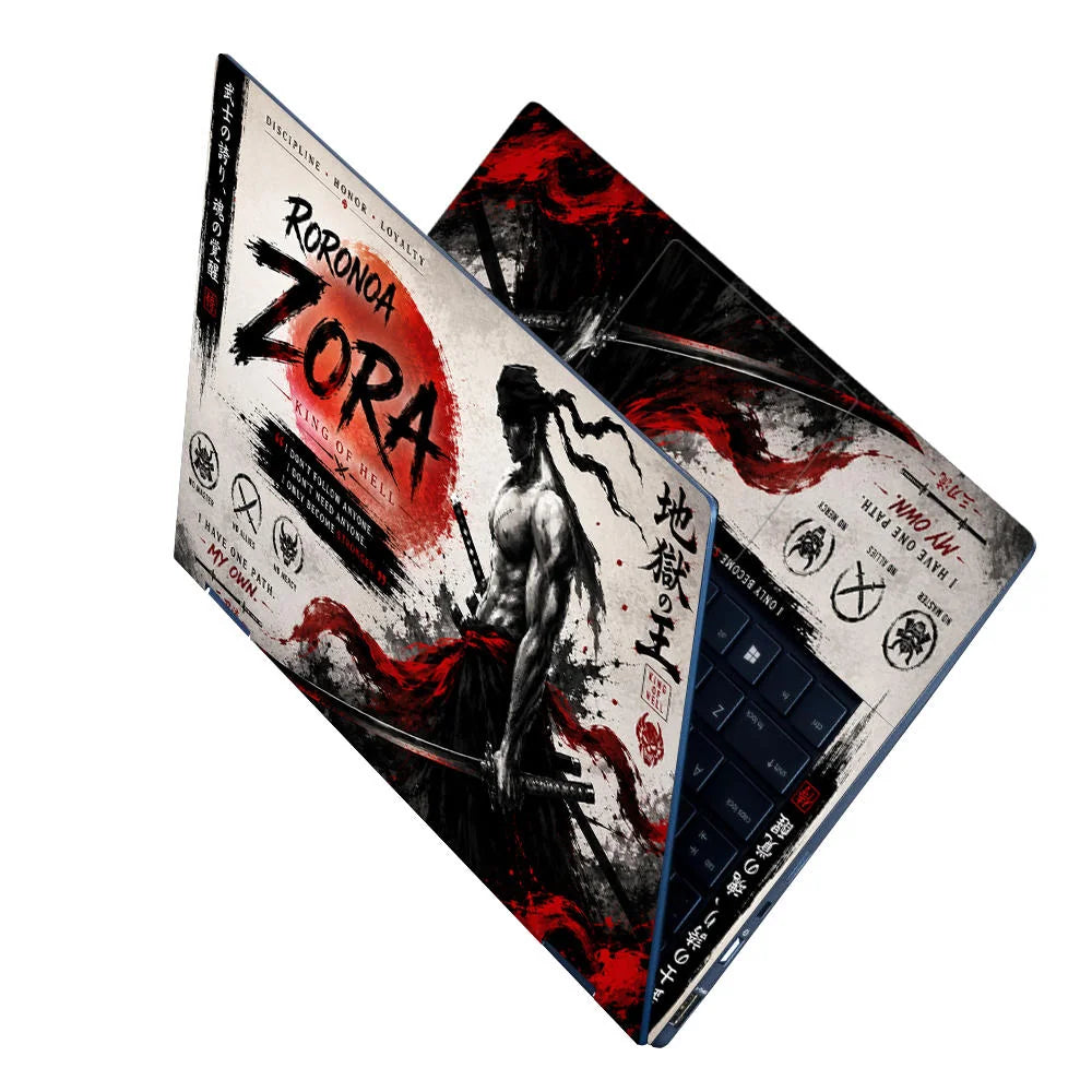 Roronoa Zoro Crimson Fury Laptop Skin - View 2