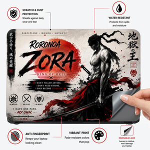 Roronoa Zoro Crimson Fury Laptop Skin - View 4
