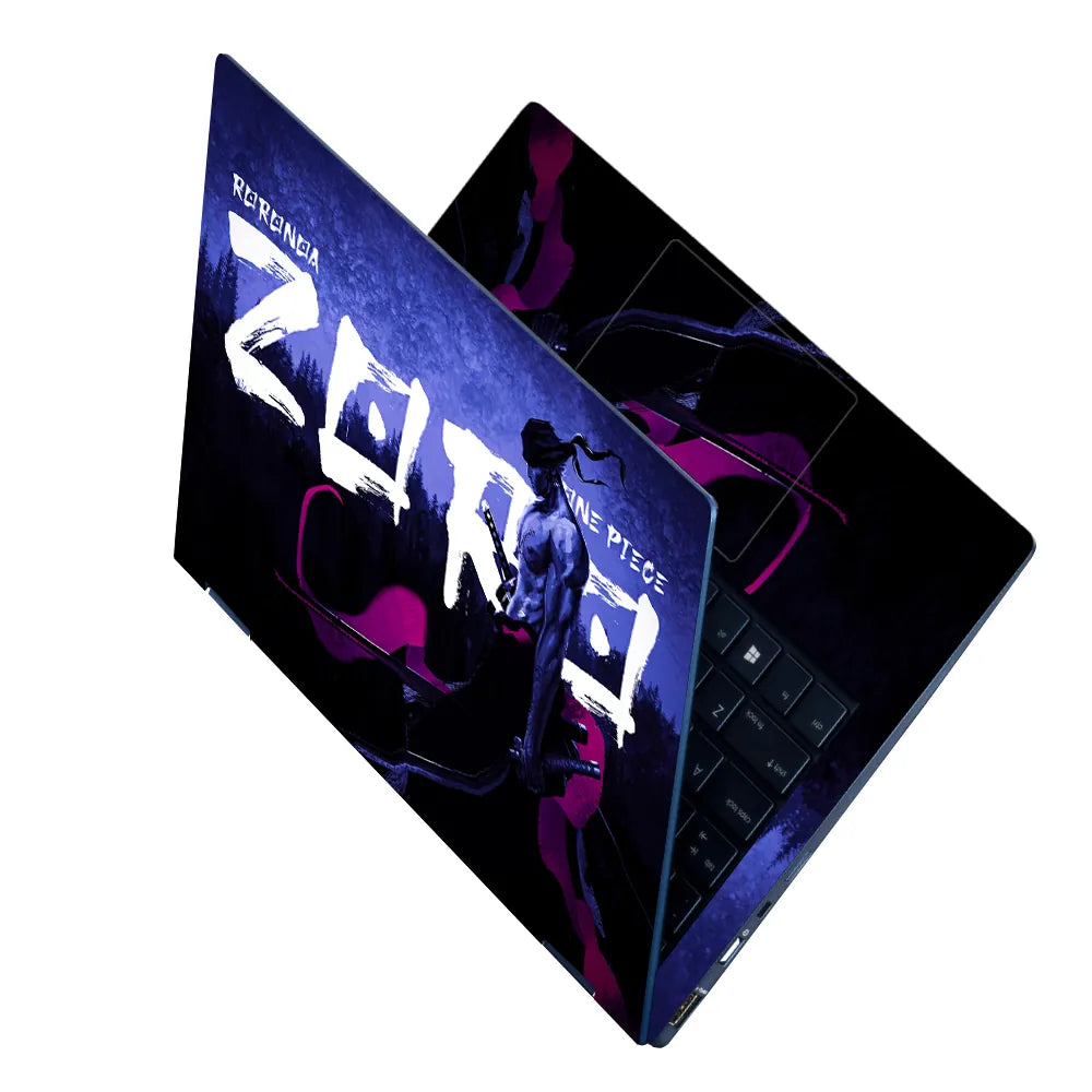 Roronoa Zoro One Piece Blue Laptop Skin - View 2