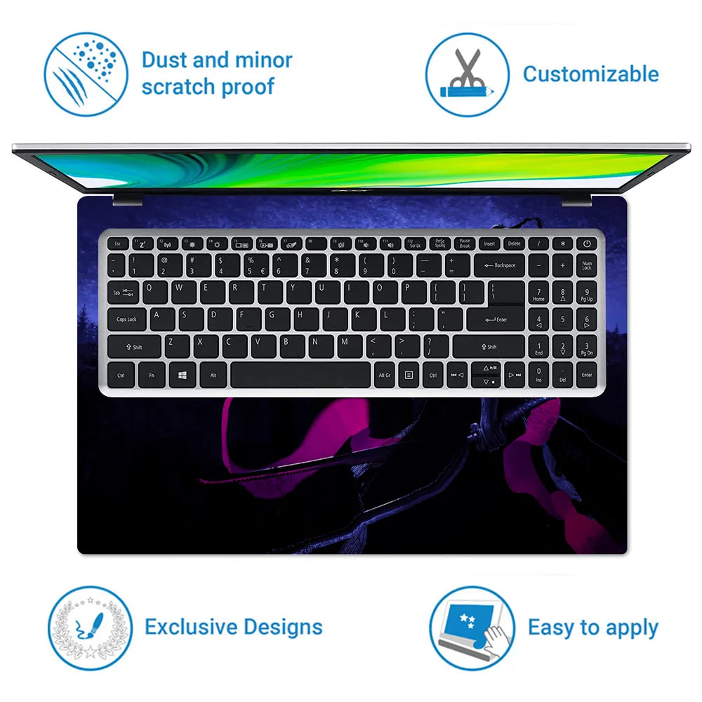 Roronoa Zoro One Piece Blue Laptop Skin - View 5