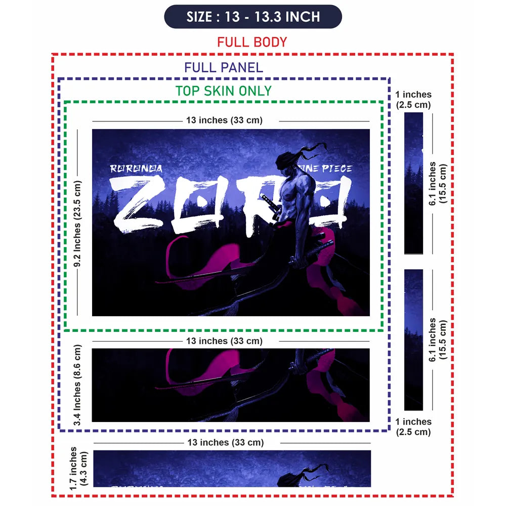 Roronoa Zoro One Piece Blue Laptop Skin - View 6