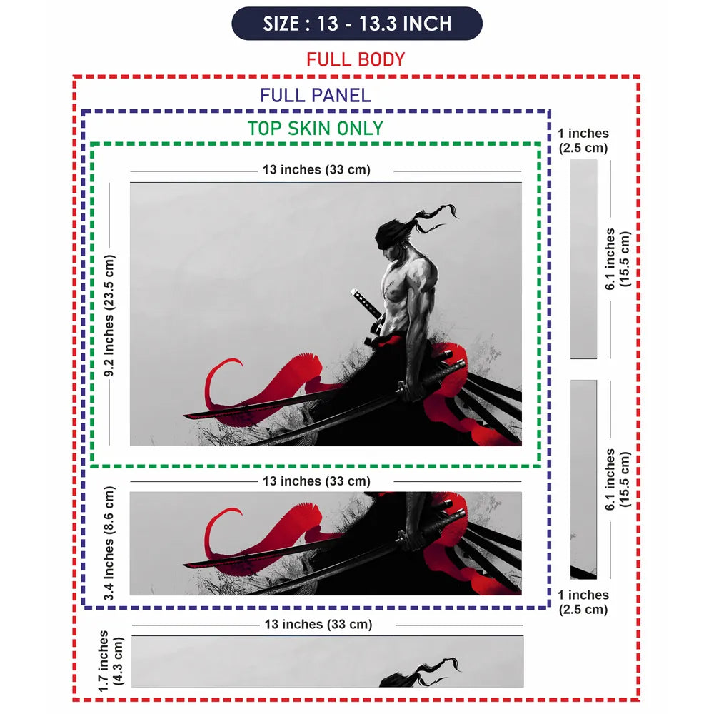 Roronoa Zoro Red Laptop Skin - View 6