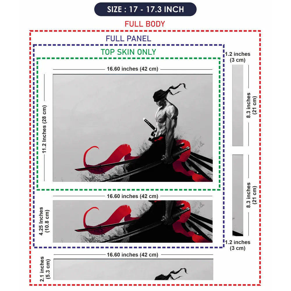 Roronoa Zoro Red Laptop Skin - View 9