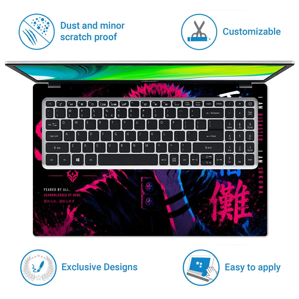 Ryomen Sukuna King Curses Laptop Skin - View 5