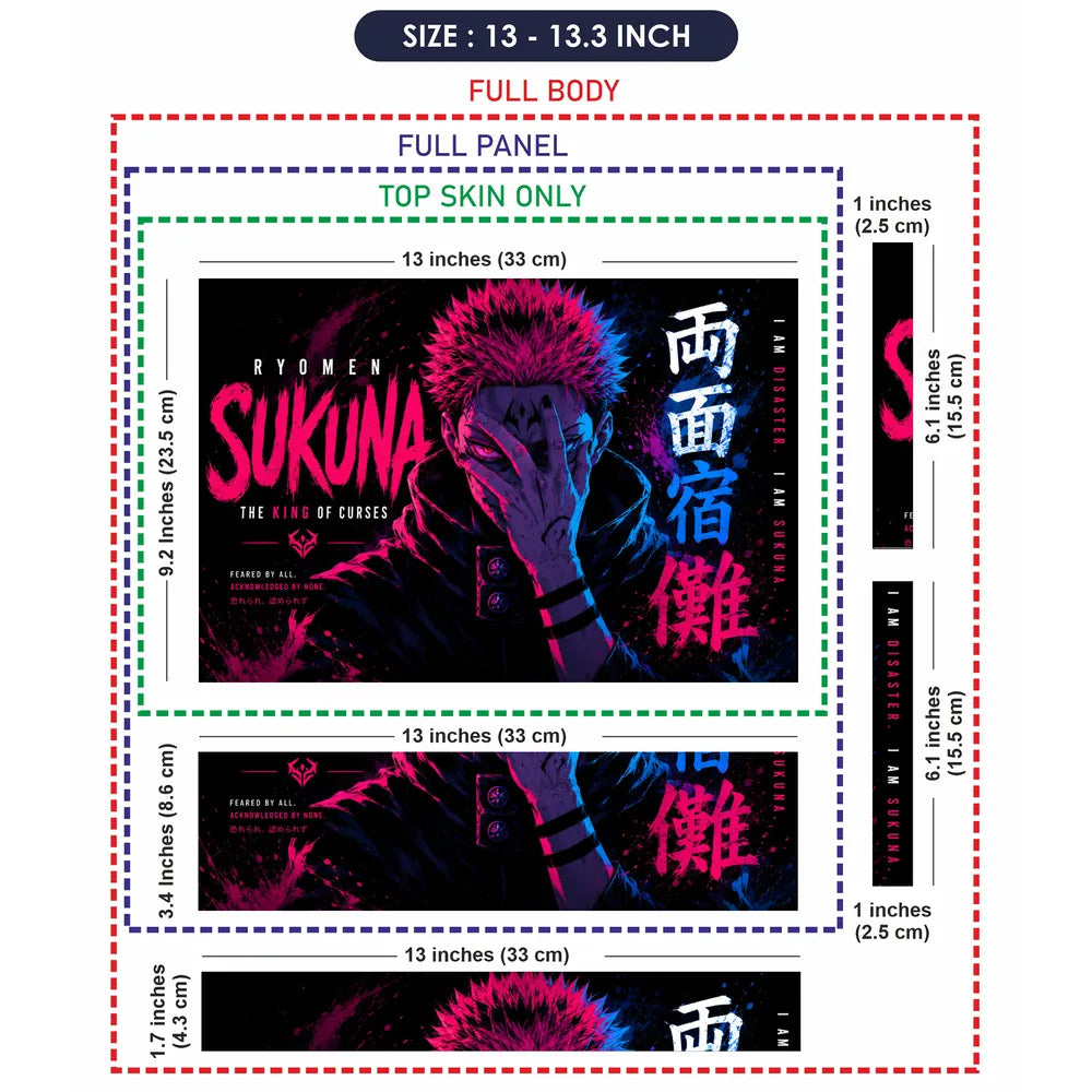 Ryomen Sukuna King Curses Laptop Skin - View 6