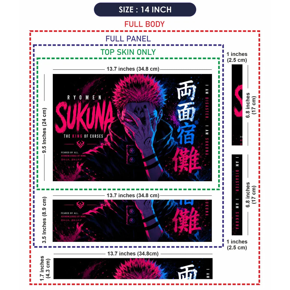 Ryomen Sukuna King Curses Laptop Skin - View 7