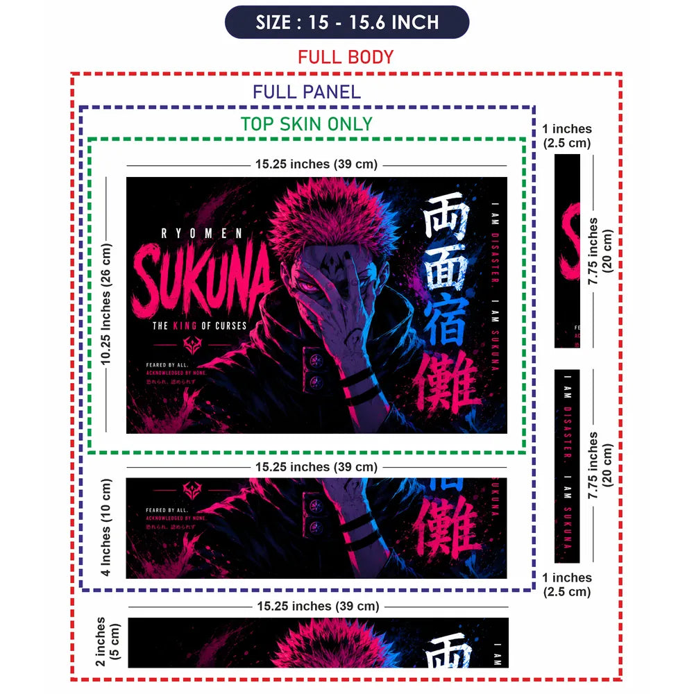 Ryomen Sukuna King Curses Laptop Skin - View 8