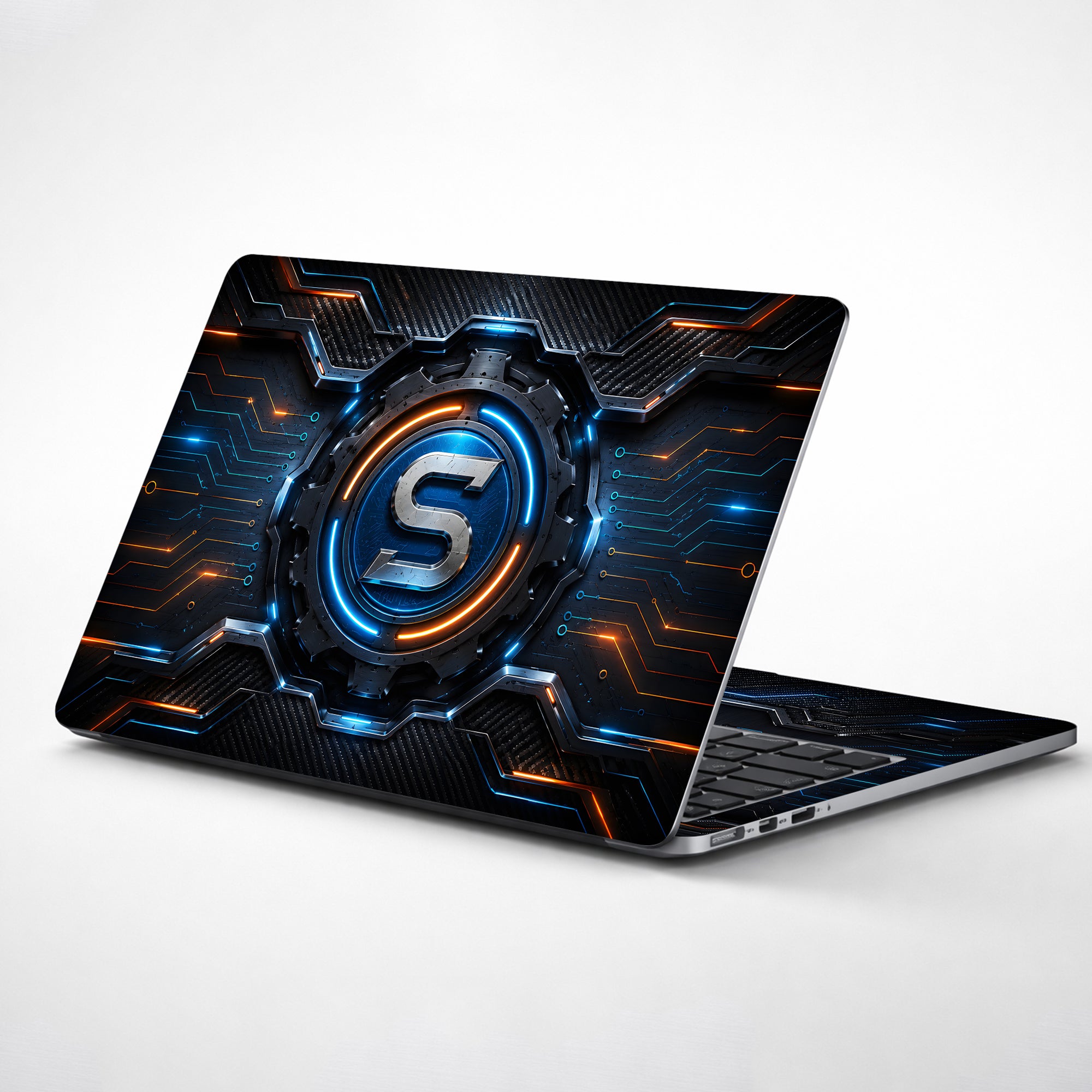 S Gear Circuit Blue Orange Laptop Skin - View 1