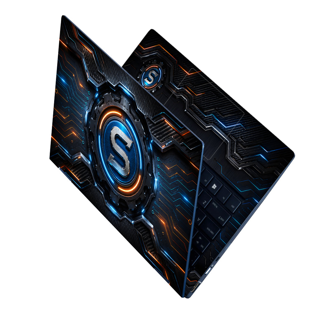 S Gear Circuit Blue Orange Laptop Skin - View 2