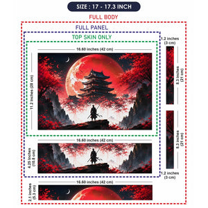 Samurai Pagoda Red Moon Cherry Laptop Skin - View 9