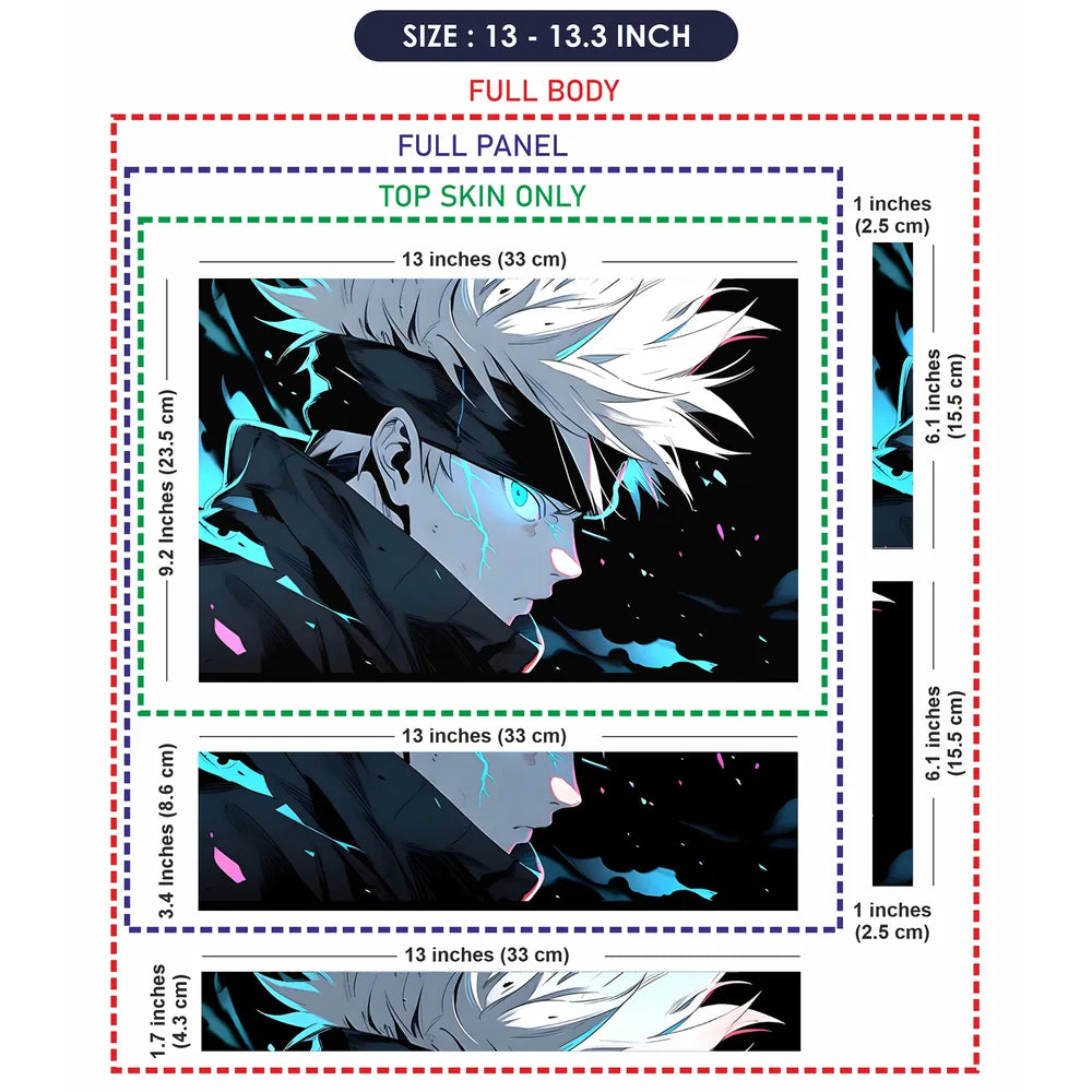 Satoru Gojo Acid Blue Eyes Jujutsu Kaisen Laptop Skin - View 6
