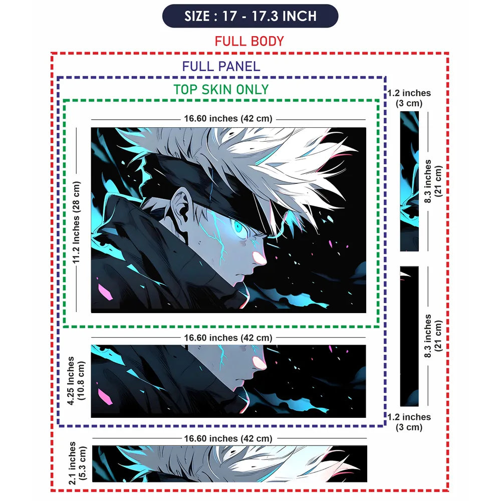 Satoru Gojo Acid Blue Eyes Jujutsu Kaisen Laptop Skin - View 9